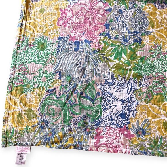 Lilly Pulitzer Pottery Barn Kids 47” Swaddle Baby Blanket Organic Cotton - Picture 5 of 7